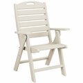 Polywood Nautical Sand Folding High Back Chair 633NCH38SA